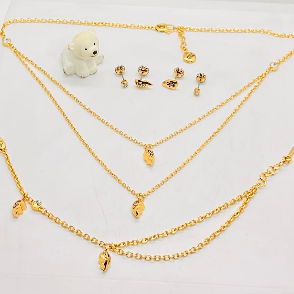 Brand new, Juicy Couture Broken Heart Necklace, Bracelet & Duo Earring Set of 3